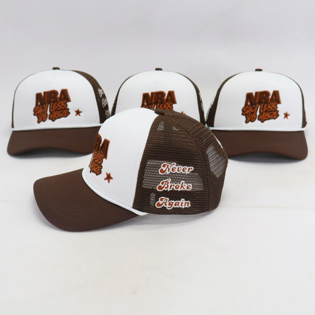 Close-up of NBASayLessDoMore Mocha Munyun with rich mocha color and textured fabric detail.